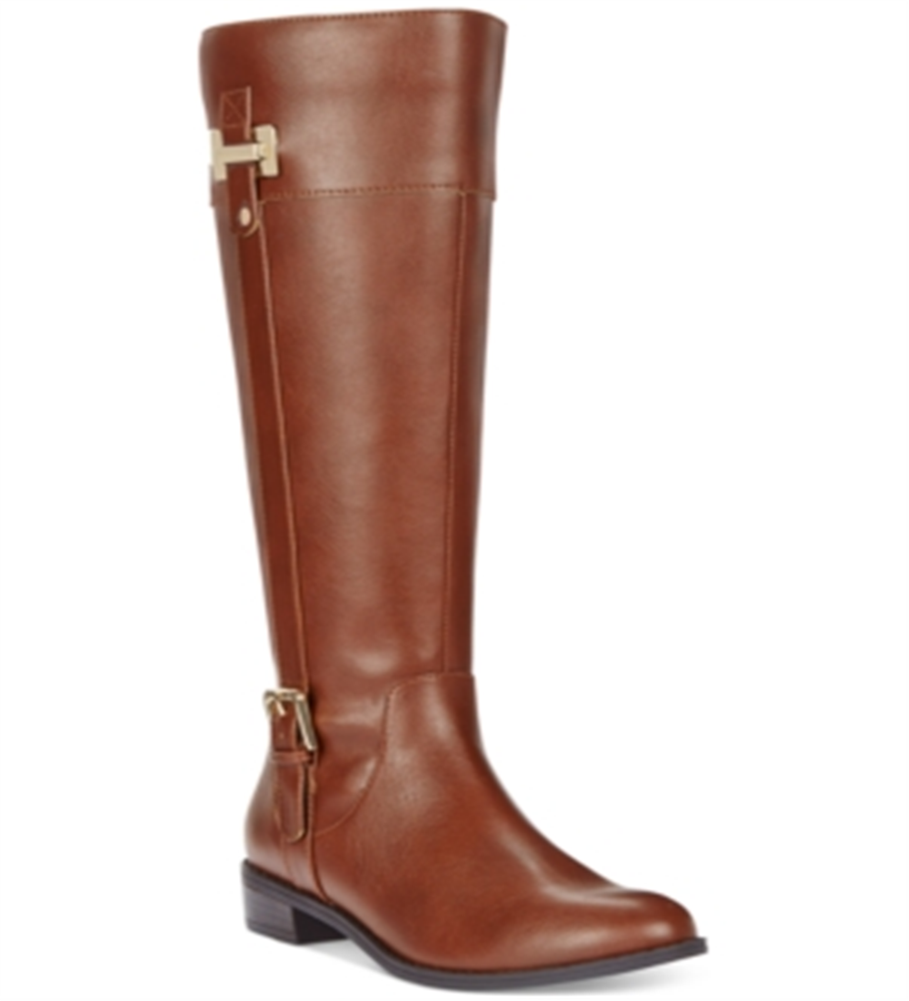 Karen Scott Women's Deliee Wide Calf Tall Boots Cognac Size 5W