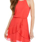 BCX Juniors' Ruffled Chiffon Blouson Dress Orange Size Small
