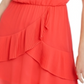 BCX Juniors' Ruffled Chiffon Blouson Dress Orange Size Small