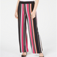 INC International Concepts Women's Striped Wide Leg Pants Black Size Petite