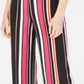 INC International Concepts Women's Striped Wide Leg Pants Black Size Petite