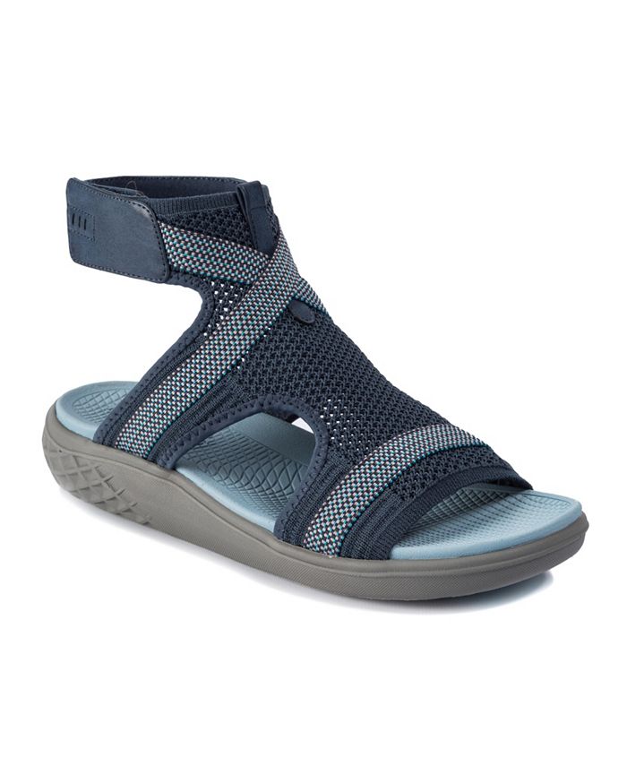 Baretraps Women's Phoenix Rebound Fabric Open Toe Casual Ankle Strap Sandals Blue Size 9M