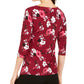 Alfani Women's Printed 3/4 Sleeve Asymmetric Top Green Size X-Large