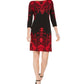JM Collection Women's Printed Dress Black Size Petite