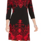 JM Collection Women's Printed Dress Black Size Petite