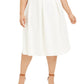 Calvin Klein Women's Plus Pleated Below Knee MIDI Skirt White Size 22W