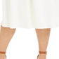 Calvin Klein Women's Plus Pleated Below Knee MIDI Skirt White Size 22W