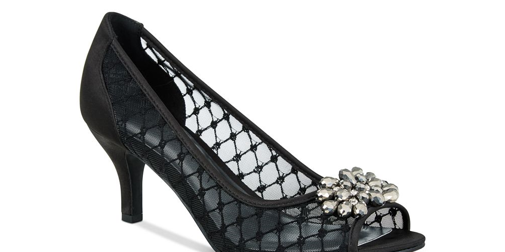Karen Scott Women's Maralyn Peep Toe Evening Pumps Black Size -9.5 W