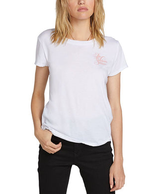 Volcom Women's Tee Shirts Logo Easy Babe Rad Tee White Size L