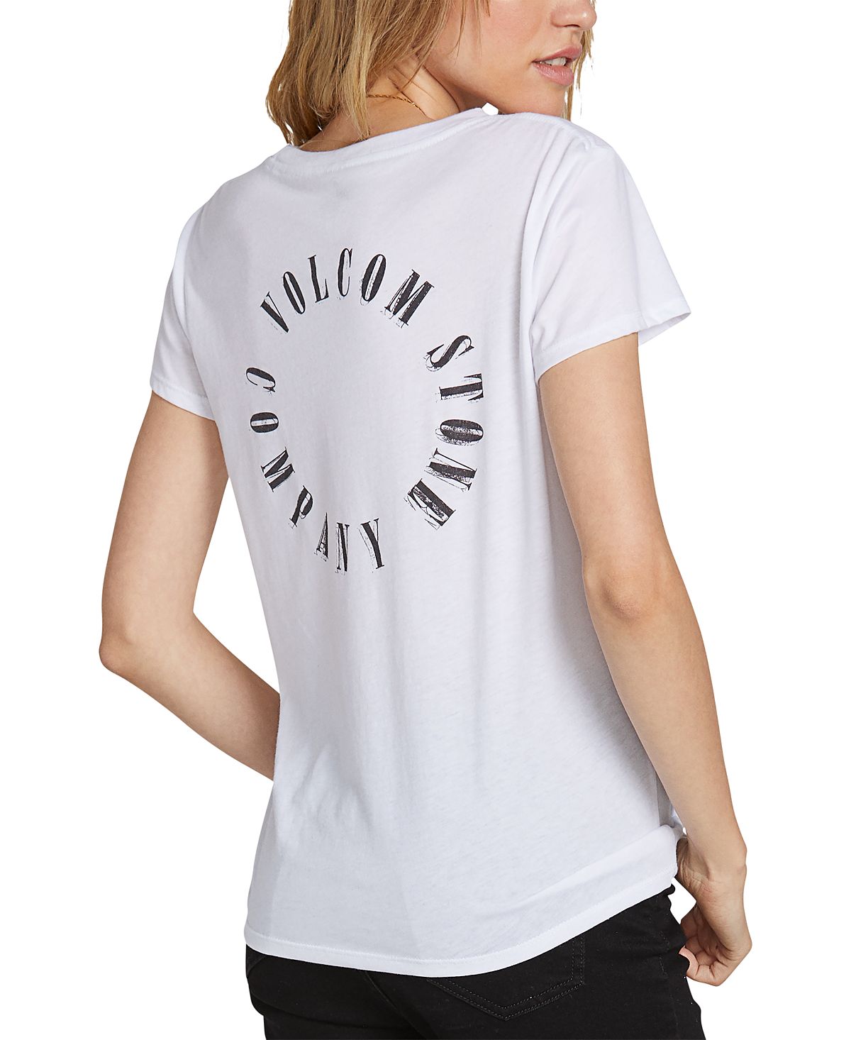 Volcom Women's Tee Shirts Logo Easy Babe Rad Tee White Size L