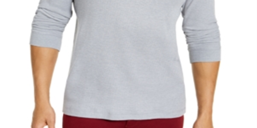 Club Room Men's Henley Shirt Gray Size XX-Large