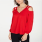 INC International Concepts Women's Long Sleeve Top Red Size Large