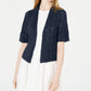 Robbie Bee Women's Pointelle Knit Shrug Blue Size Petite