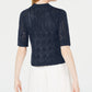 Robbie Bee Women's Pointelle Knit Shrug Blue Size Petite