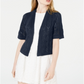 Robbie Bee Women's Pointelle Knit Shrug Blue Size Petite