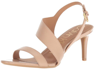 Calvin Klein Women's Lancy Nappa Open toe Ankle Strap Heel Casual Dress Shoe Brown Size 11 M