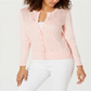 Charter Club Women's Pointelle Knit Cardigan Pink Size XX-Large