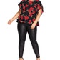 City Chic Women's Plus Rose Liason Top Black Size 18W