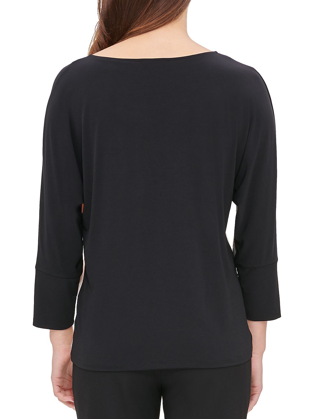 Calvin Klein Women's Metallic Colorblock Blouse Gray Size M