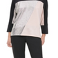 Calvin Klein Women's Metallic Colorblock Blouse Gray Size M