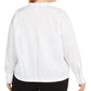 Alfani Women's Plus Popover Shirt White Size 2X