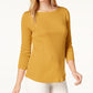Charter Club Women's Pima Cotton Boat Neck Top Yellow Size X-Large