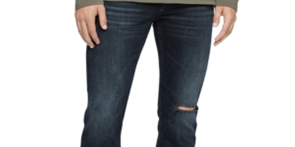 Calvin Klein Men's Slim Fit Stretch Destroyed Jeans Black Size 32x32