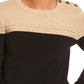 Charter Club Women's Metallic Colorblocked Crewneck Sweater Brown Size X-Small