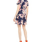 Vince Camuto Women's Floral Scuba Fit & Flare Dress Blue Size 4