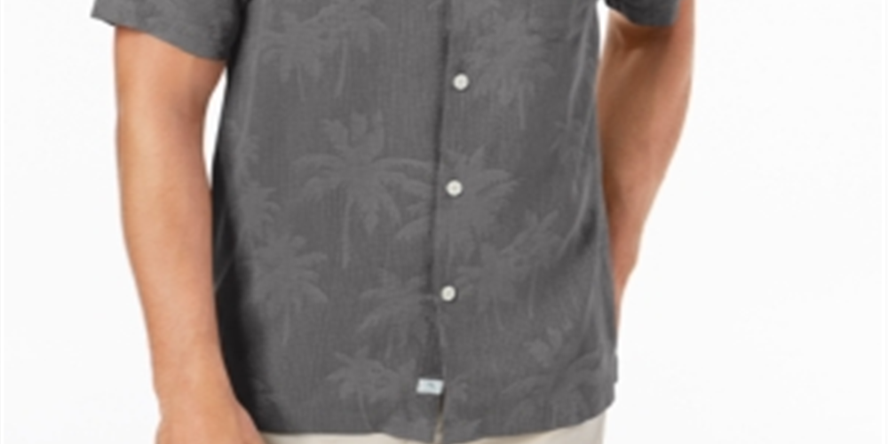 Tommy Bahama Men's Digital Palms Classic Fit Silk Shirt Black Size XXX-Large