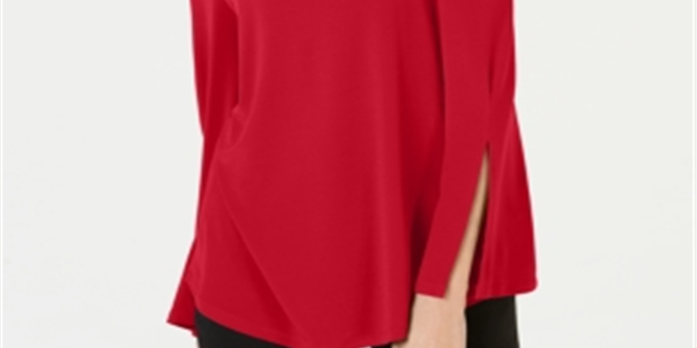 Alfani Women's One Shoulder Applique Top Red Size Petite Small