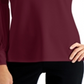 JM Collection Women's Sheer Sleeve Top Red Size Small