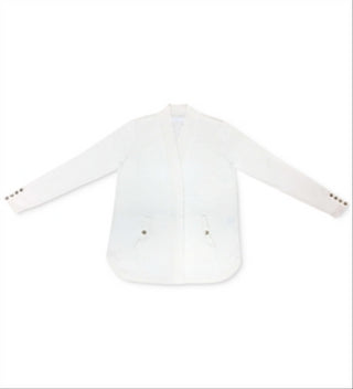 Charter Club Women's Solid Curved Hemline Cardigan Sweater White Size Small