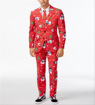 OppoSuits Men's Christmas Costume Suit Red Size 38