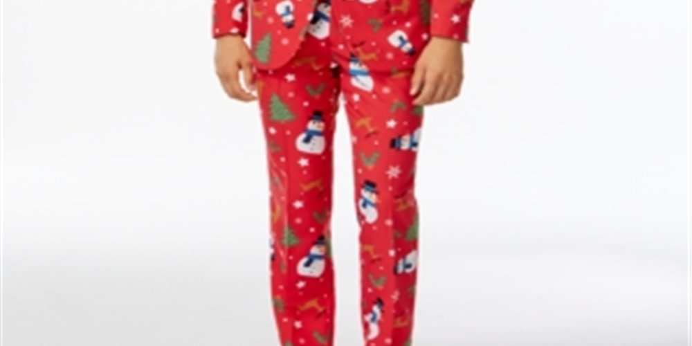 OppoSuits Men's Christmas Costume Suit Red Size 38