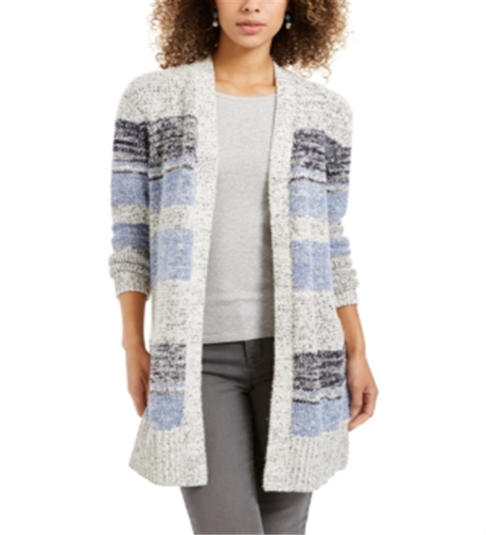 Style & Co Women's Striped Cardigan Blue Size X-Small