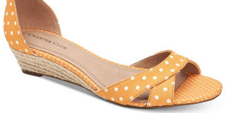 Charter Club Women's Gippi Manmade Wedge Sandals Yellow Size 10 M