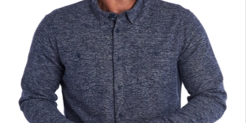 Barbour Men's Heather Long Sleeve Button Down Casual Work Shirt Blue Size Small