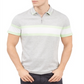 Alfani Men's Regular Fit Stripe Quarter Zip Polo Shirt Grey Size XXX-Large