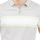 Alfani Men's Regular Fit Stripe Quarter Zip Polo Shirt Grey Size XXX-Large