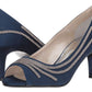 Caparros Women's Oz Peep Toe Classic Pumps Blue Size 10M
