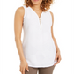 JM Collection Women's Zippered Neck Top White Size Medium