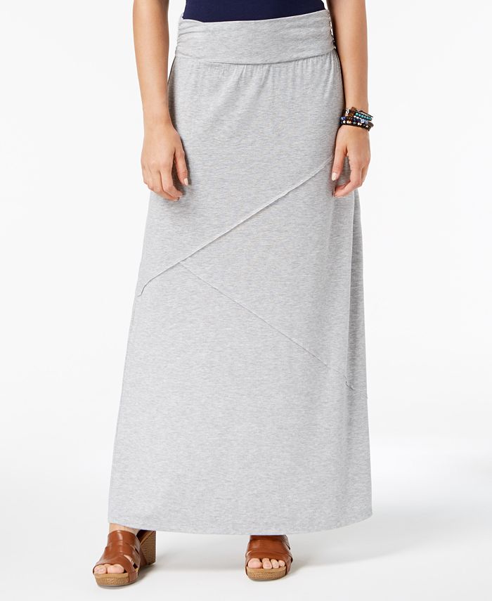 Style & Co Women's Comfort Waist Maxi Skirt Grey Size X-Small