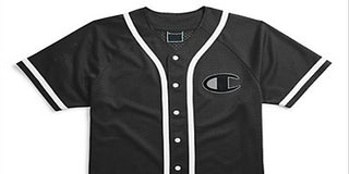 Champion Women's Mesh Button Down Baseball Jersey Black Size XX-Large