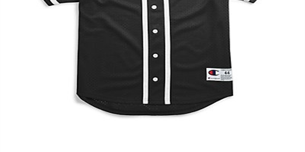 Champion Women's Mesh Button Down Baseball Jersey Black Size XX-Large