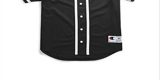 Champion Women's Mesh Button Down Baseball Jersey Black Size XX-Large