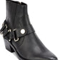 DKNY Women's Padded Mina Square Toe Block Heel Zip up Leather Booties Black Size 8.5 M