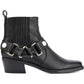 DKNY Women's Padded Mina Square Toe Block Heel Zip up Leather Booties Black Size 8.5 M