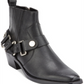 DKNY Women's Padded Mina Square Toe Block Heel Zip up Leather Booties Black Size 8.5 M