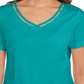 Karen Scott Women's Cotton Open Trim V Neck T-Shirt Blue Size X-Large